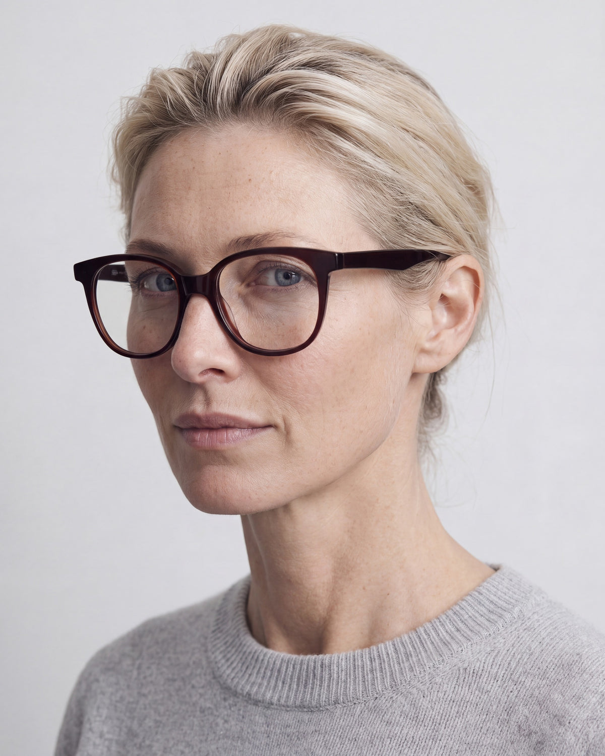 Maya Dark Brown Readers, worn, side