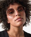 Grace Rose Gold Gradient Brown Sunglasses
